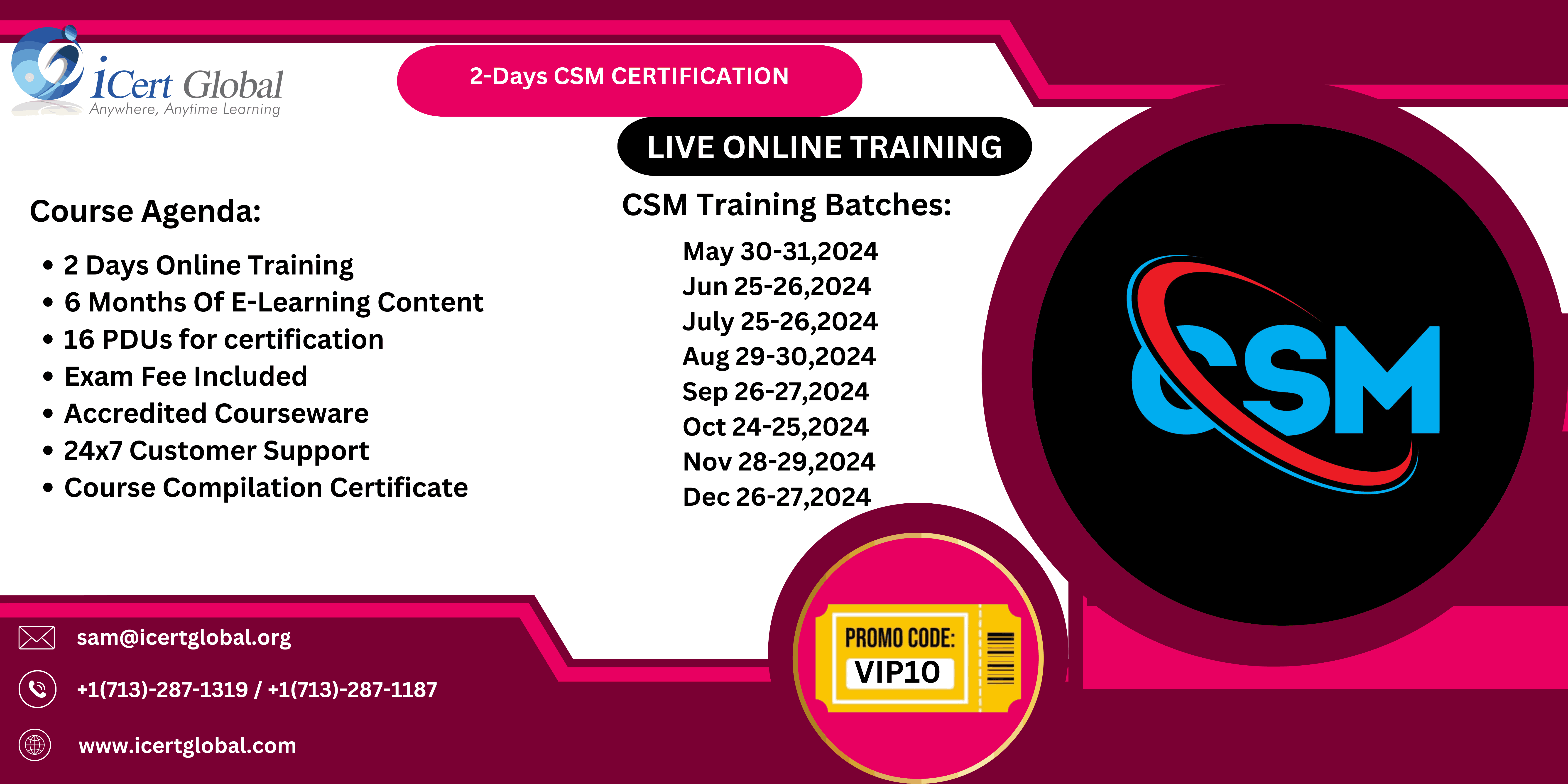 CSM Online Live Interactive Training Course